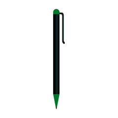 Poster - pen supply green color, on white background vector illustration design