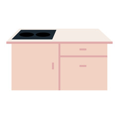 Wall Mural - kitchen stove with drawers, on white background vector illustration design