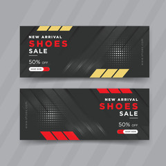 Wall Mural - New arrival shoe sale social media cover,  web banner templates design	