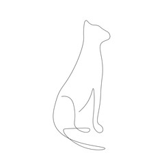 Wall Mural - Cat animal on white background. Vector illustration