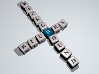 Poster - blurry background crossword by cubic dice letters, 3d illustration for abstract and blurred