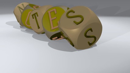 Poster - notes video footage of bouncing letters, animation of 3d illustration for background and business