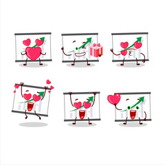 Poster - Chart going up cartoon character with love cute emoticon