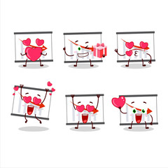 Poster - Chart going down cartoon character with love cute emoticon