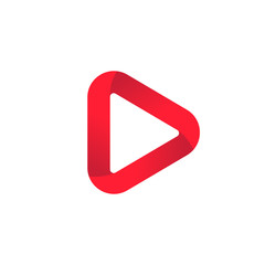 Poster - Play button icon in flat style. Vector on isolated white background. EPS 10