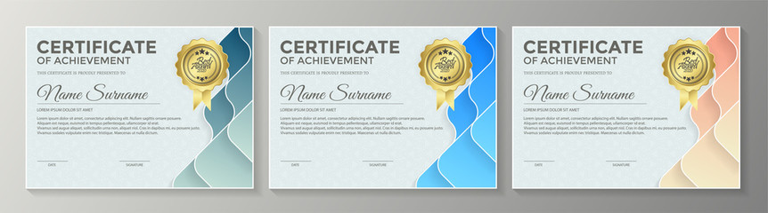 membership certificate best award diploma set.