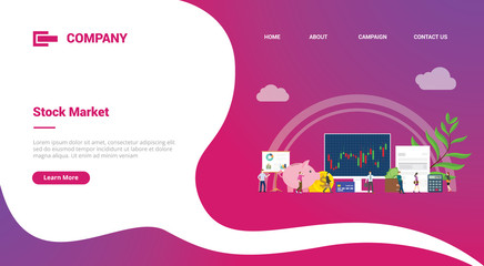 Poster - stock market business graph chart for website template or landing homepage banner