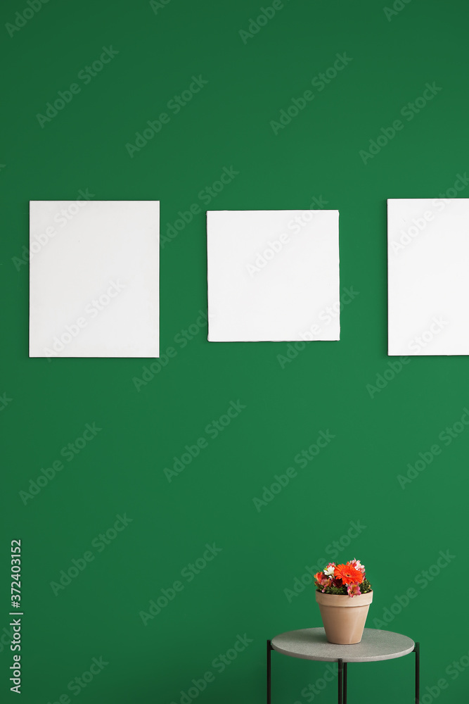 Interior of modern art gallery