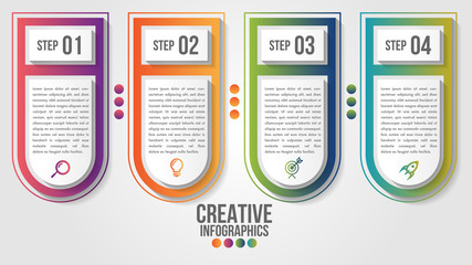Wall Mural - infographic modern timeline design vector template for business with 4 steps or options illustrate a