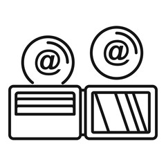 Poster - coins digital wallet icon. outline coins digital wallet vector icon for web design isolated on white