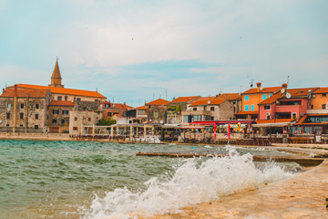 Wall Mural - view of umag city in croatia at stormy weather