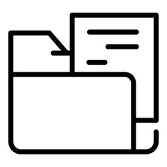 Poster - Paper folder icon. Outline paper folder vector icon for web design isolated on white background