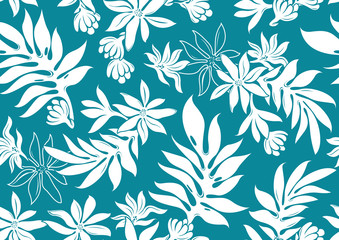 Wall Mural - hibiscus hawaii seamless pattern, fashion background.