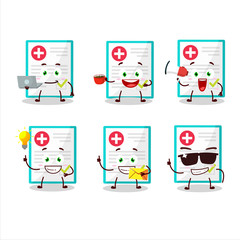 Poster - Medical payment cartoon character with various types of business emoticons