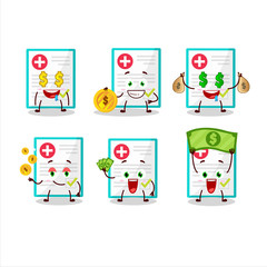 Poster - Medical payment cartoon character with cute emoticon bring money