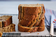 © Natallia - Homemade Banana Nut Bread Cut into Slices.
