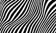 Minimal abstract black and white background. Black wavy lines pattern. Optical art, opart striped. Modern waves, geometric line stripes. vector illustration