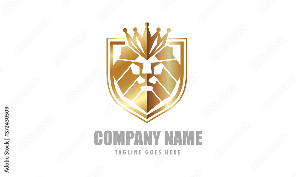 Luxury Gold Lion King Logo - Abstract Lion Character - Mascot Vector ...