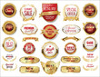 © totallyout - Retro vintage gold and red badges and labels collection