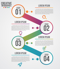 Wall Mural - infographic modern design vector template for business with 4 steps or options illustrate a strategy