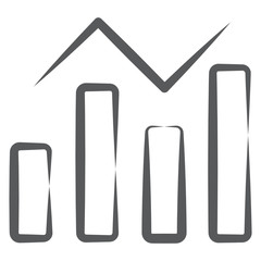 Poster - 
Business chart icon that presents categorical data with rectangular bars
