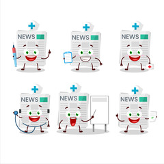 Sticker - Doctor profession emoticon with medical payment cartoon character