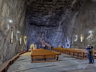 PRAID, ROMANIA -July, 2020 The underground salt mine Salina Praid, one of the biggest in Europe, known for its purported healing effect on respiratory and allergic illnesses