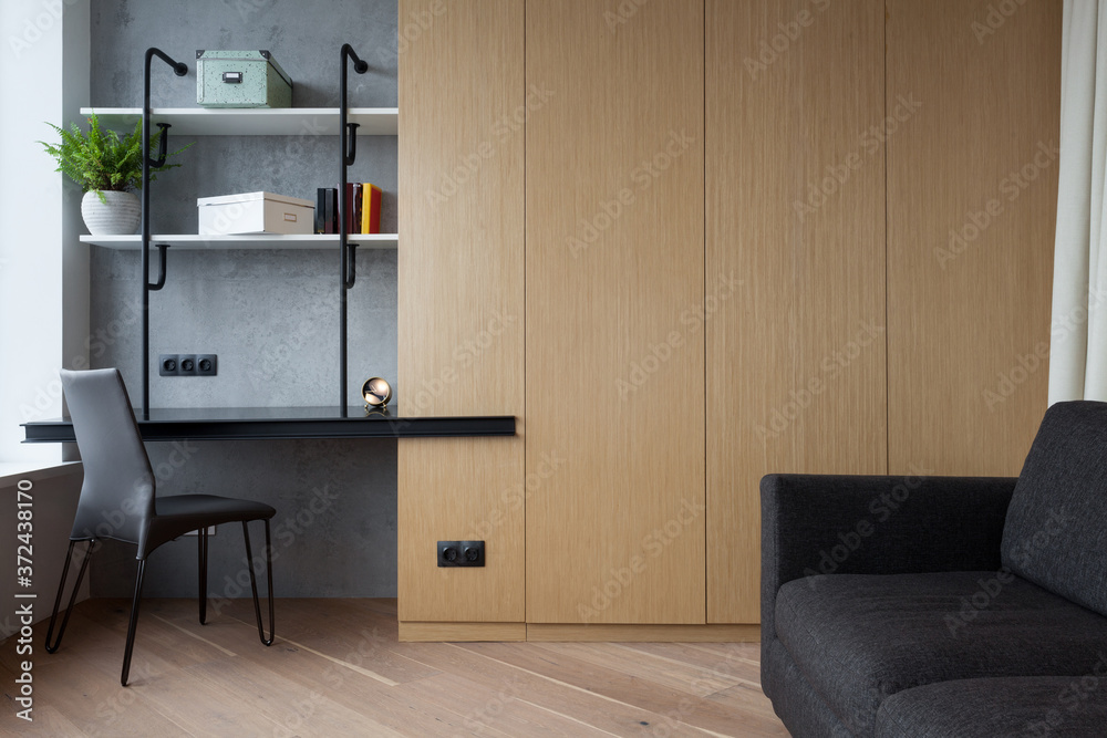 Modern house with contemporary interior design in living room Stock ...