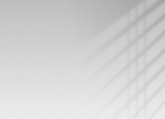 Wall Mural - shadow blinds. light from window. overlay effect. shade jalousie transparent. isolated background. w