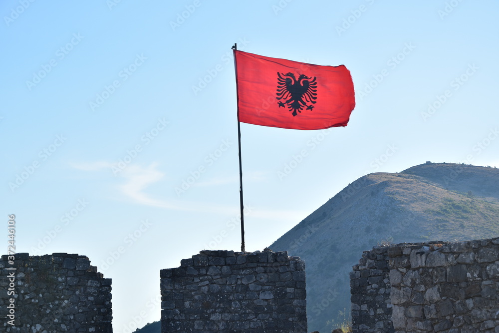 flaga Albanii - obrazy, fototapety, plakaty 