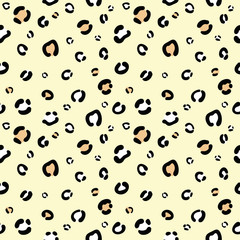 Poster - pastel yellow cheetah print repeat pattern