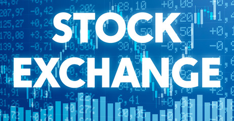Wall Mural - conceptual image with financial charts and graphs - stock exchange