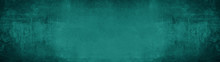 Dark Green Blue Turquoise Stone Concrete Paper Texture Background Panorama Banner Long, With Space For Text