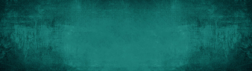 Wall Mural - Dark green blue turquoise stone concrete paper texture background panorama banner long, with space for text