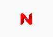 Red colored N letter logo design, vector illustration, graphic design