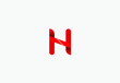 Red colored H letter logo design, vector illustration, graphic design