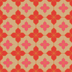 Poster - Retro geometric seamless pattern print background design