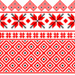 Bulgarian embroidery style red seamless vector pattern