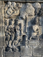 Canvas Print - Fresque du temple de Borobudur, Indonésie