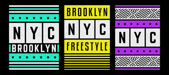 vector retro illustration on the theme of brooklyn. urban. modern. stylized vintage grunge white typ