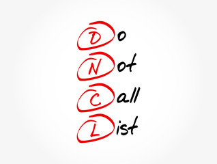 Poster - dncl - do not call list acronym, business concept background