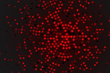 Canvas Print - Vector abstract card background circle of red dots on dark blank space
