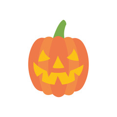 Sticker - Halloween pumpkin icon, flat style