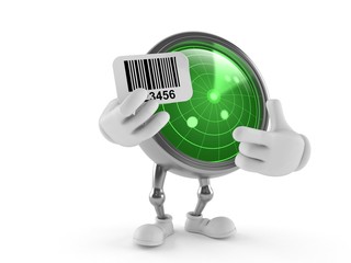 Sticker - Radar character holding barcode