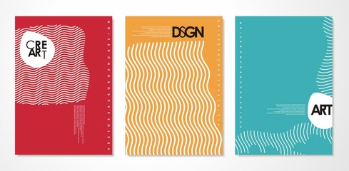 abstract covers set - minimal banner design - simple line art vector layout