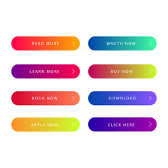 Fototapete - Button user interface icon set isolated on white background