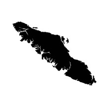 Outline, Isolated Map Of Vancouver Island