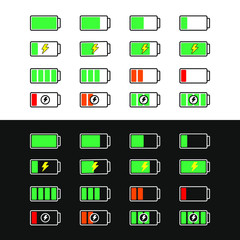 Wall Mural - Battery level icons set for application, print on clothes