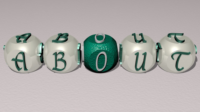 about text by cubic dice letters, 3D illustration
