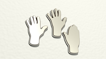 Wall Mural - hands 3D drawing icon, 3D illustration for background and concept